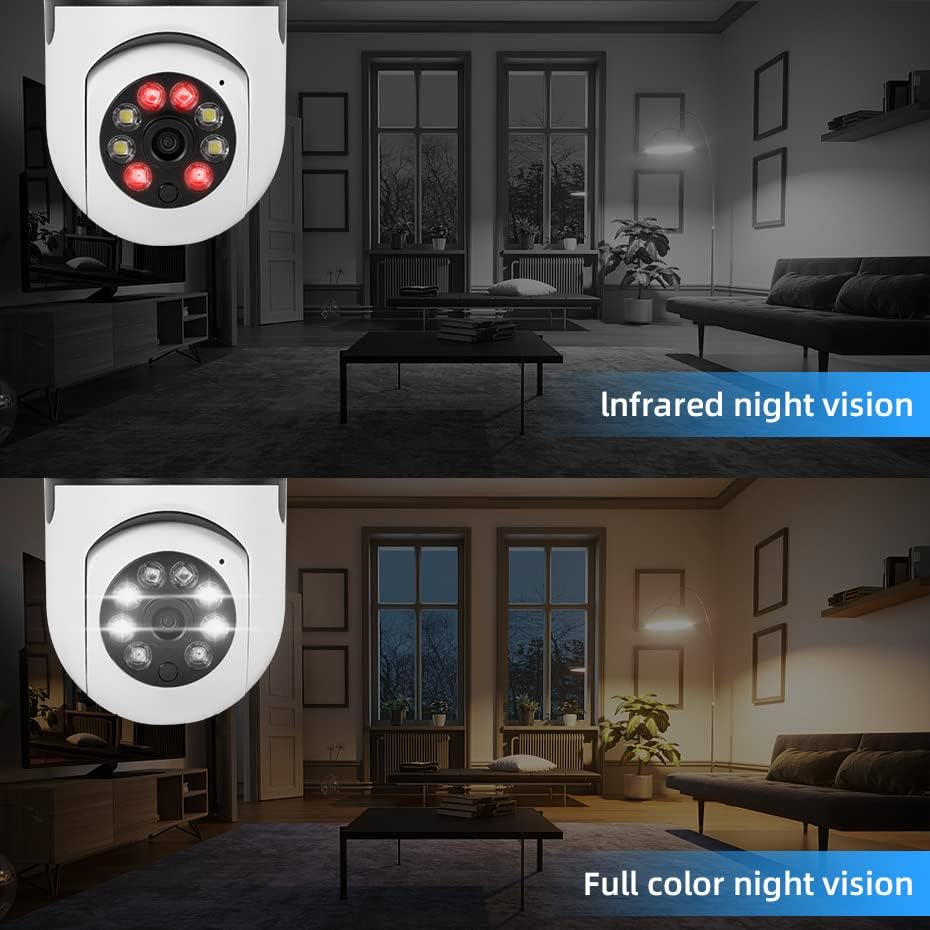 Fan YE 3MP E27 Kamera sa žarulja WiFi Zatvoreni video nadzor Početna Sigurnost Puna boja Noćni vid