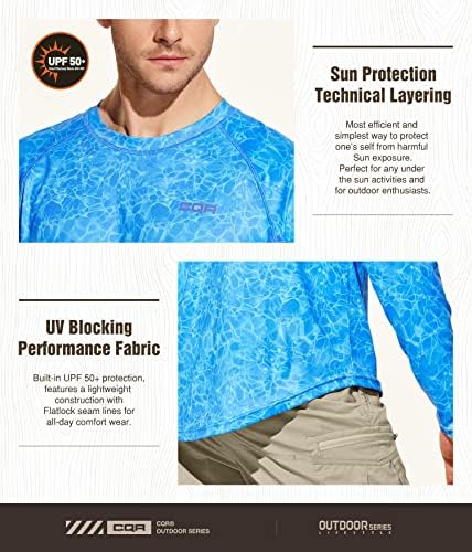 CQR muške košulje u obliku dugih rukava 50+, UV zaštita od sunca, majice za vodu, kašika za volnu majicu,
