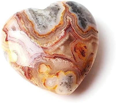 Zym116 1pc Natural Crazy Agate Oblik srca Privjesak Gemstone Ogrlica Polirano mineralno reiki ljekovito