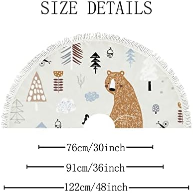 BaeGutly božićna suknja Okružna mat pokrov slatka polar medvjed stablo šuma Božića zima nova godina za Xmas