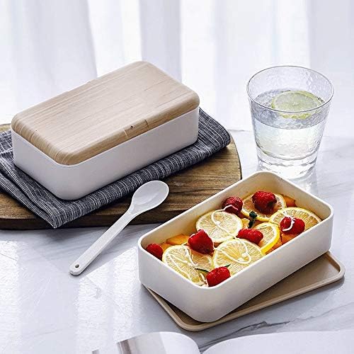 AMAYYABDH BENTO BOX BENTO kutija za ručak, kreativna mikrovalna pećnica ručak Bow Wood Bento Box 2