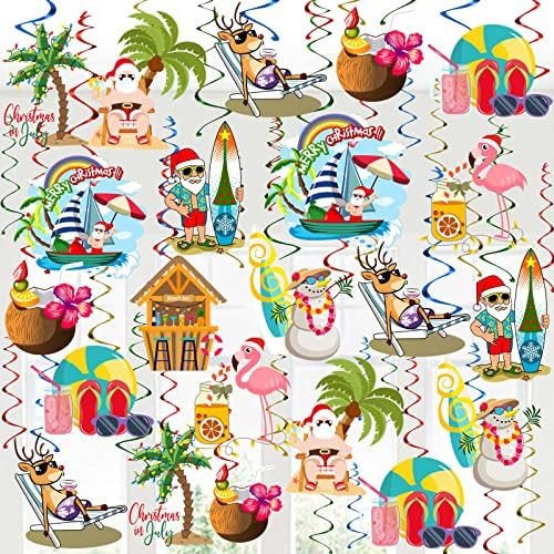 Božić u julu Viseći ukrasi za kočnja, Havaji Božićna dekoracija za zabavu Swirls Holiday Beach Bazen