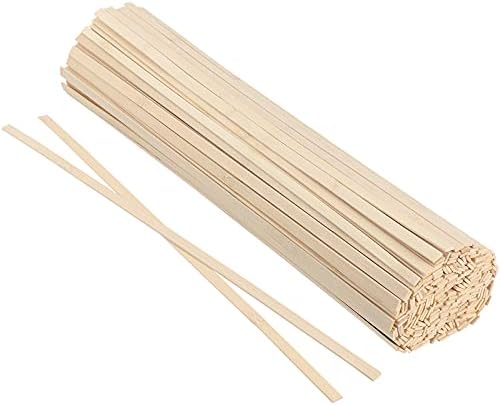 Hakzeon 300 kom 3,5 inčni prirodni bambusovi štapići, ekstra dugi, 3/8 inča široke ravne drvene boje za izradu,