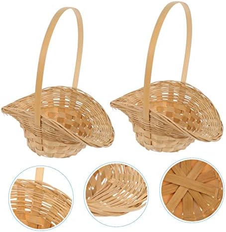 Yardwe 2pcs bambusova korpa voćna biljna košarica rustikalne vjenčane dekor pletenica Wicker košarica mini piknik