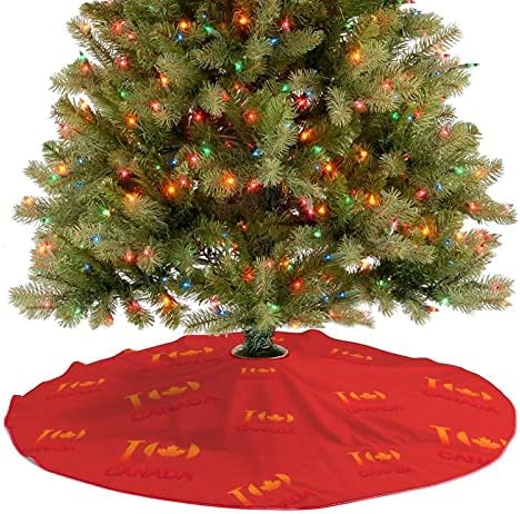 Volim kanadsku suknju za božićnu drvvu meka pliša crvena prekrivena za Xmas party svečane ukrase