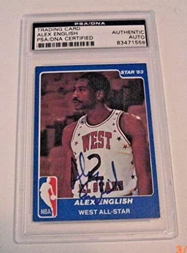 Alex English Denver Nuggets 1983 All Star 15 PSA / DNA / COA potpisana kartica - Košarka autografirane
