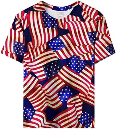 4. srpnja Košulje Women plus veličina kratkih rukava USA zastava Stripe Star Tee majica Crew