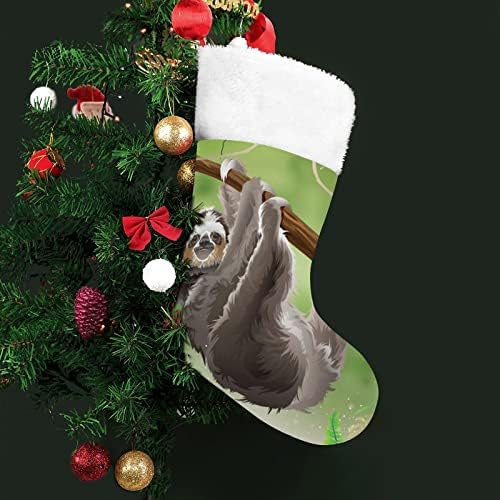 Sloth u džungli kišu za božićne čarape Čarape za čarape Xmas Tree Santa ukrasi Viseći ukrasi za
