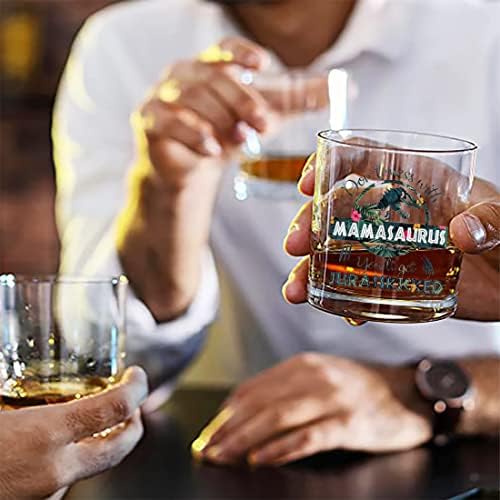 MAMASAURUS Old Fashioned Whisky Rocks Glass 11oz-Burbon Scotch Lowball Clear Cup - jedinstveni