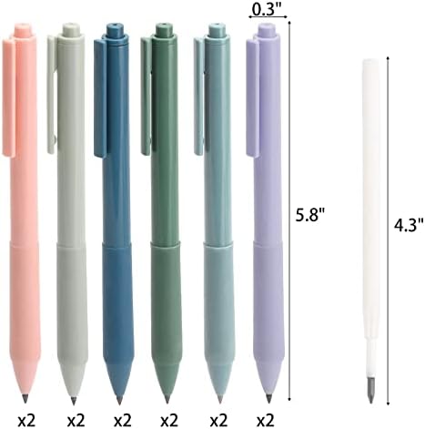 Tecbeauty 12pcs Beint bez vječne čarobne olovke sa 12 zamjenjivih punila, 0,5 mm Infinity za ponovno zakraćivanje