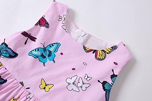 Nasmiješene ružičaste djevojčice oblače letnje ljeto pamuk leptir bez rukava