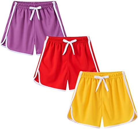 Djevojke 3-pakovanje atletske kratke hlače TODDLERS Vježbajte aktivne kratke hlače s kratkim hlačama s lukom 3-10 godina