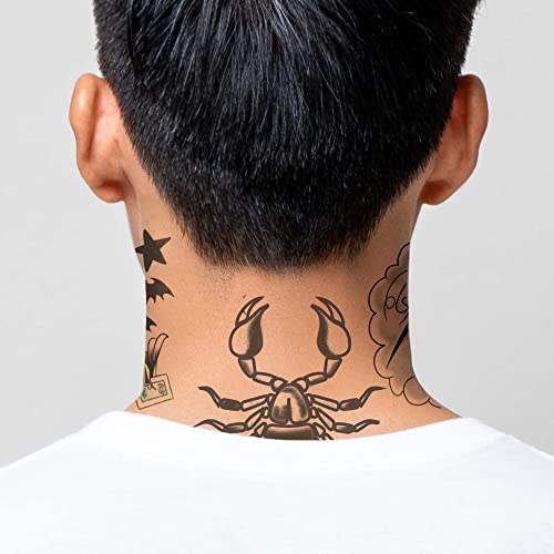 FashionTats Celebrity Lil Reper Privremene tetovaže | Uključuje lice, vrat i ruke | Realističan | Skin sef