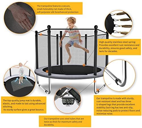 YisIntruan Trampolin za djecu - 5ft zatvoreni / vanjski trampolin za dijete / dječji trampolin sa mrežom,