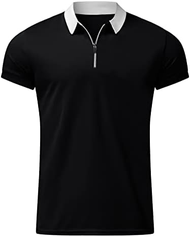 HDDK Ljetne polo majice za mens, 2022 Novi muški patentni zatvarač Golf vrhovi kratkih rukava plairana pruga