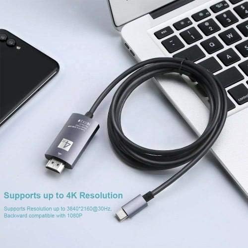 Boxwave Cable kompatibilan s Nura True - SmartDisplay kabl - USB tip-c do HDMI, USB C / HDMI kabel za Nura True - Jet Black