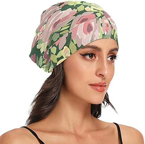 Kapa s lubanjem za spavanje Radni šešir Bonnet Beanies za žene Cvjetni listovi Cvijeće Vodenokolor Vintage Country