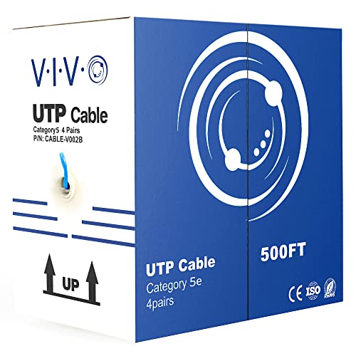 Vivo 500FT BULK CAT5E, CCA Ethernet kabel, 24 AWG, UTP Pull Box, CAT-5E žica, unutarnja, mrežne instalacije,