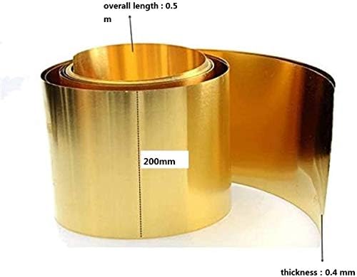 YUESFZ 0.4 mm x 200mm x 0.5 m tanka ploča od lima od mesinga bakarnog lima za obradu metala Mesingana