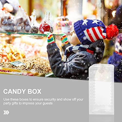 Prettyzoom 2pcs Clear Plastic Poklon kutije za pakiranje slatkiša Kvadratne kutije za skladištenje bombona Box