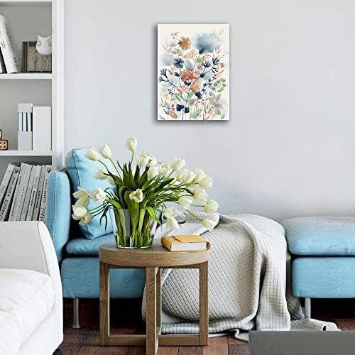 NINEASO Flower Canvas Wall Art Indigo Floral Canvas Pictures Print za spavaću sobu dnevni boravak