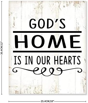 Božji dom je u našim srcima rustikalni zidni umjetnički dekor Biblijski stihovi potpisuje vjerski hrišćanski