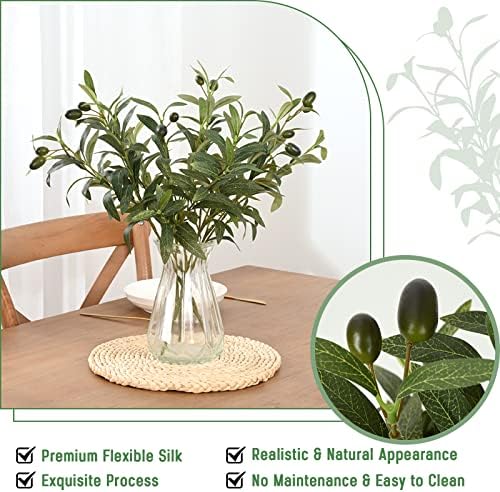 Waipfaru Faux masline za vaze, grane masline sa životnim maslinama, umjetni zelenilo, dekor za središnje cvjetne aranžmane vaze
