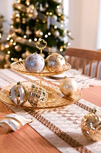 Valery Madelyn White Gold Božićni ukras Božićni paket 40ct Božićna kugla ukrasi + 48 inčna suknja za božićne