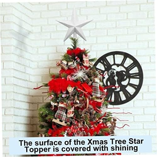 Božićno stablo, božićno stak topper sjaj zvijezda Xmas ukrasi srebrni ukras kroja 20cm, star star
