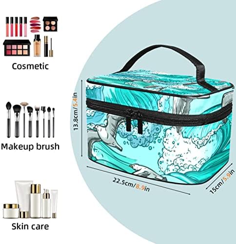 Yoyoamoy Travelna torba za šminku, Seagull Ocean Waves Velika kozmetička torba Make up organizator Multi Funkcijske