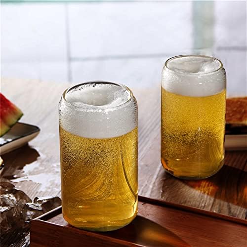 Čaše za piće sa bambusovim poklopcima i staklenom slamkom, staklene šolje u obliku limenke 16oz, čaše