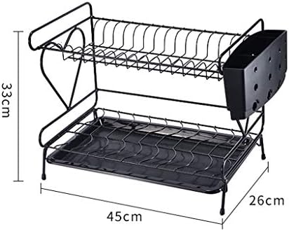 PDGJG metalni stalak za suđe - sušenje jela crna, višenamjenska kuhinjsku stalak za skladištenje