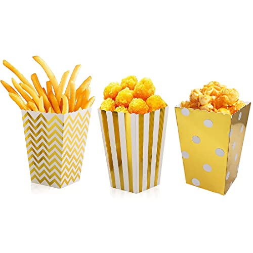 Popcorn Boxes 36 kom Gold Kopcorn Cups Popcorn Holder Popcorn Bowls karton Mali snack Candy