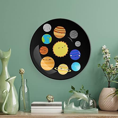 Planeta solarne sustava Štampana kost Kina Dekorativna ploča okrugla ploča sa zaslonom sa zaslonom za kućnu kancelarijsku večeru