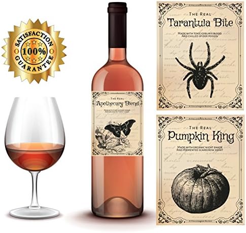 Halloween Shot Glass setovi sa etiketama za flašu vina, čašama za piće, ukrasima za zabavu za Noć vještica,