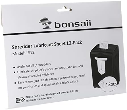 Bonsaii 6-list Micro-Cut Shredder i 12-paket maziva listova