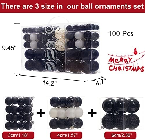 100kom Božić Ball ukrasi, razne Shatterproof božićno drvce dekoracije, Sezonski dekorativni Hanging Baubles