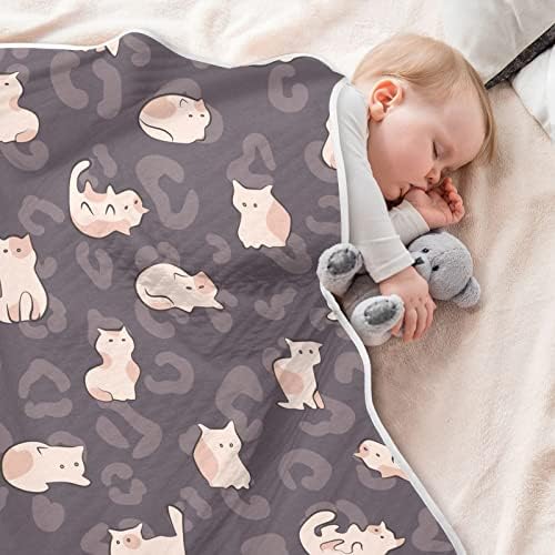 Swaddle pokrivač mačka slatka jednostavna uzorka pamučna pokrivačica za dojenčad, primanje pokrivača,