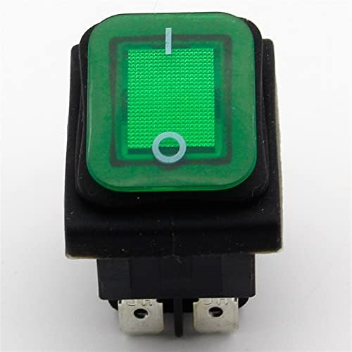 Wkqifeil 1pcs zeleni vodootporan zasum za preklopni prekidač IP55 4Pin 2pozicija AC250V / 16A LED