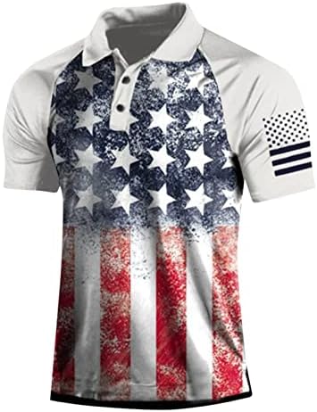 Muška patriotska košulja, zvijezde kratkih rukava i trake tiskane majice Brza suha taktička košulja za vježbanje