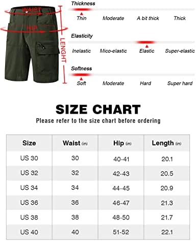 Rdruko Muški golf teretni kratke hlače Brzo suho lagano radno vrijeme planinarski kratke hlače 5 džepova