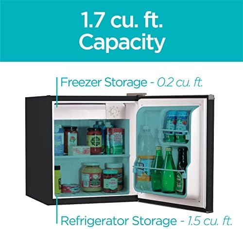 Crni+DECKER BCRK17B kompaktni frižider Energy Star Mini frižider sa jednim vratima sa zamrzivačem, 1,7 kubnih