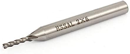 X-DREE 6mm izbušena rupa 2mm rezna prečnika 4 Flaute spiralna HSS rezač za krajnje mlinove (6 mm Vástago 2 mm