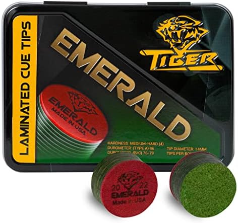 TigerProducts Tiger smaragdno laminirani savjeti za bilijar 12 kom - 1 kutija - 13 ili 14 mm
