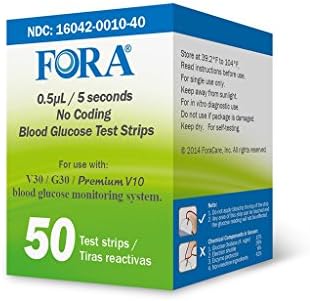 FORA V30 G30 PREMIUM V10 FIRME GLUCOSE TEST - 50Count, precizna mjerenje šećera u krvi za dijabetes