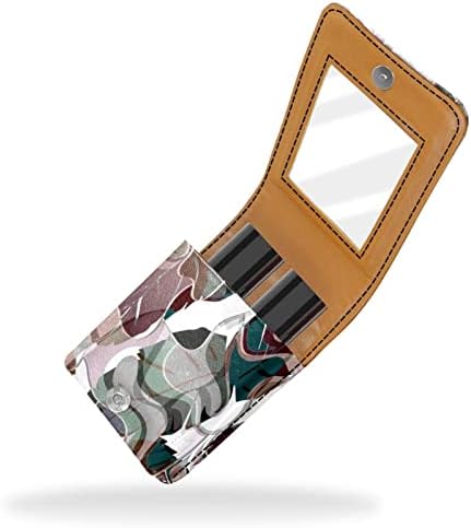 ORYUEKAN Mini torba za šminkanje sa ogledalom, torbica za kvačilo od umjetne kože, apstraktna kamuflažna
