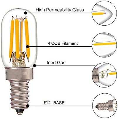 Lxcom rasvjeta E12 LED sijalica 4W noćne sijalice T7 lampa za svijećnjake 6000K dnevna svjetlost Bijela