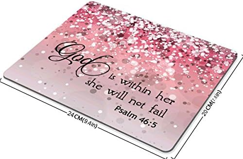 Smooffly Psalm 46: 5 Bog je u njoj, ona neće pasti-Biblija stih Pink Sparkles Glitter Pattern Mouse Pads