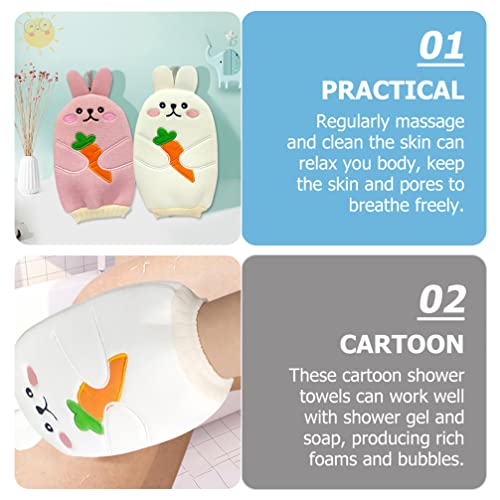 Crtana rukavica za kupanje zečje spužva: slatko piling ručni ručni ručnik kupatilo s rukavima mitt