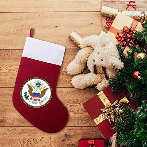 Grb Amerike personalizirani božićni čarapa Xmas kamin Porodični zabava Viseće ukrase